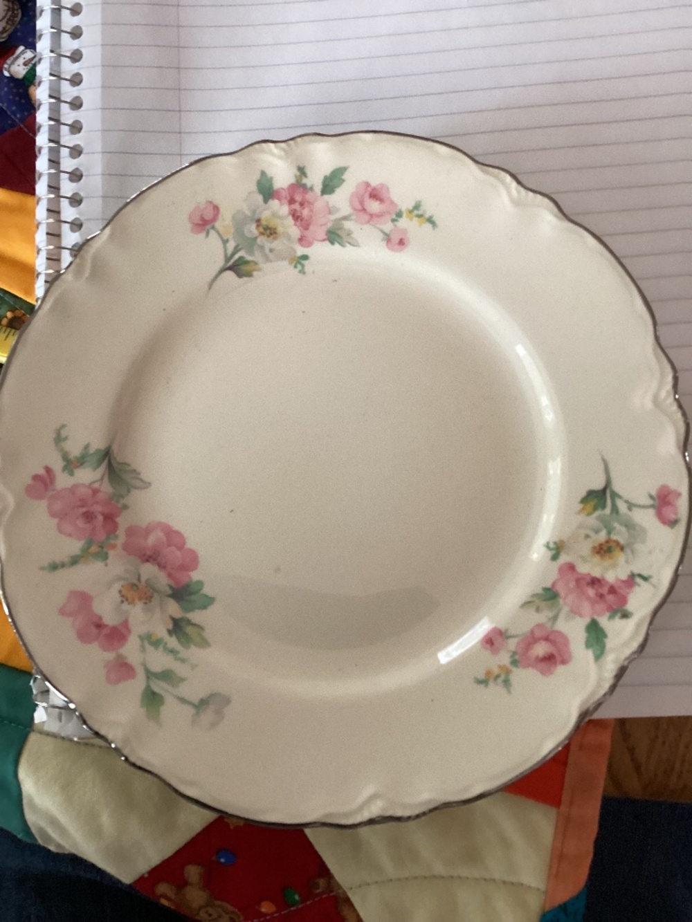 4 Vintage Homer Laughlin Virginia Rose shape, Armand pattern dessert plates